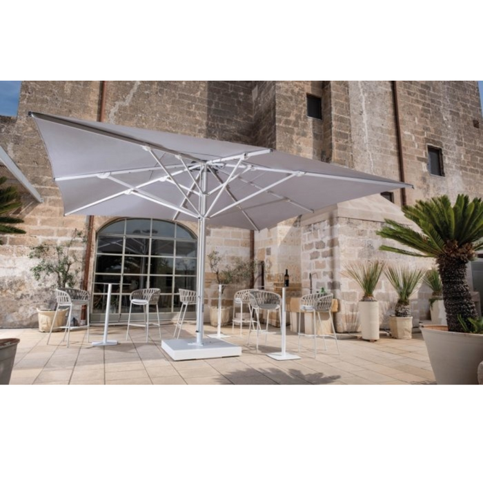 Ombrellone a palo centrale bianco Capri Starwhite 6X6 mt