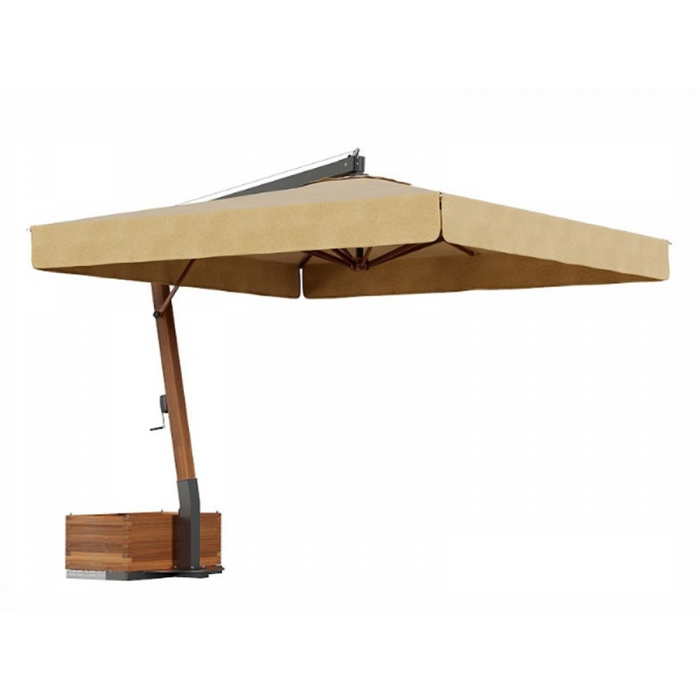 Ombrellone a palo laterale in legno Vespucci 3X3 mt