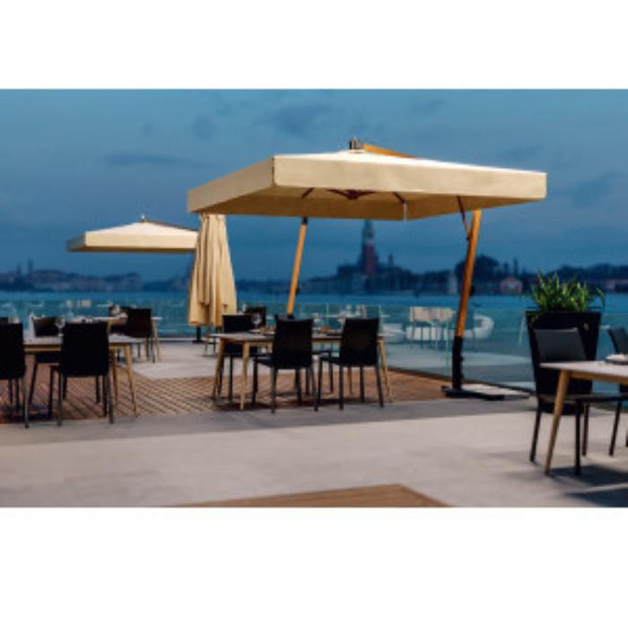 Ombrellone a palo laterale Riviera Aluwood 3X4 mt