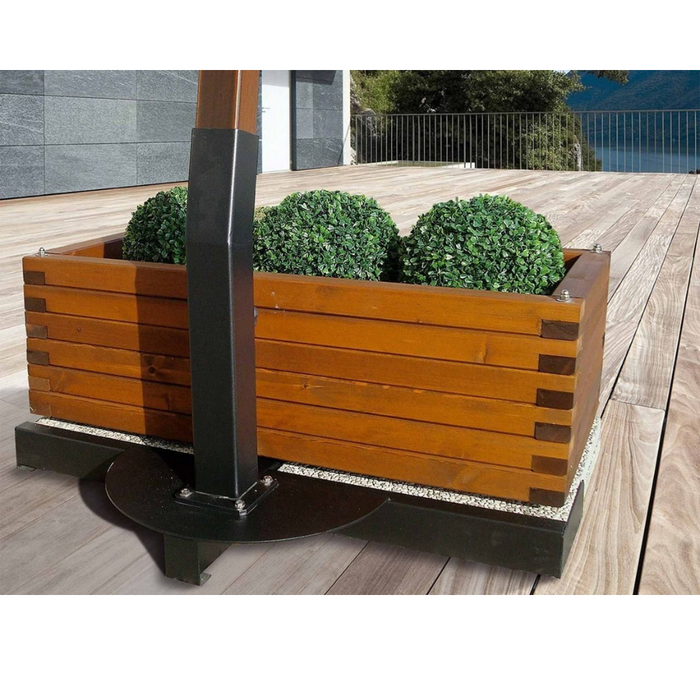 Ombrellone a palo laterale Riviera Aluwood 3X4 mt