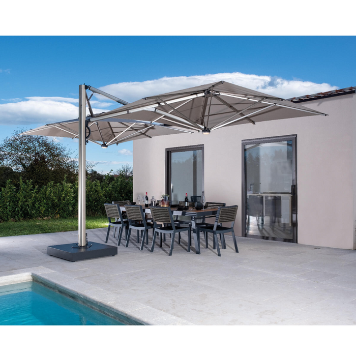 Ombrellone a doppio braccio Dual V Titanium 3X6 mt
