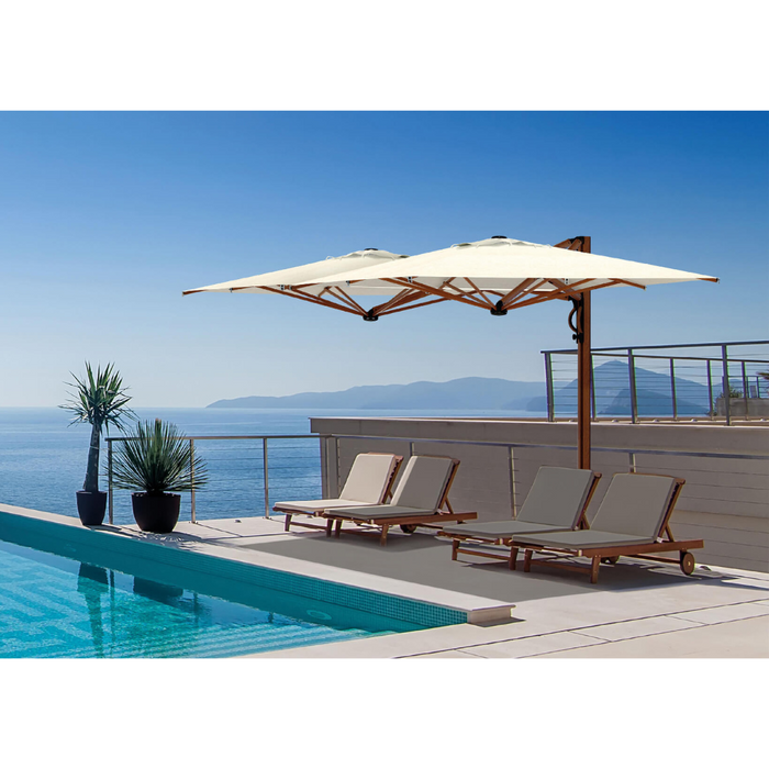 Ombrellone a doppio braccio Dual V Timber 3X6 mt