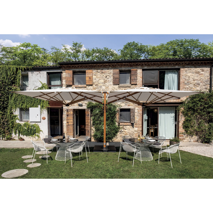 Ombrellone a doppio braccio Dual V Timber 3X6 mt