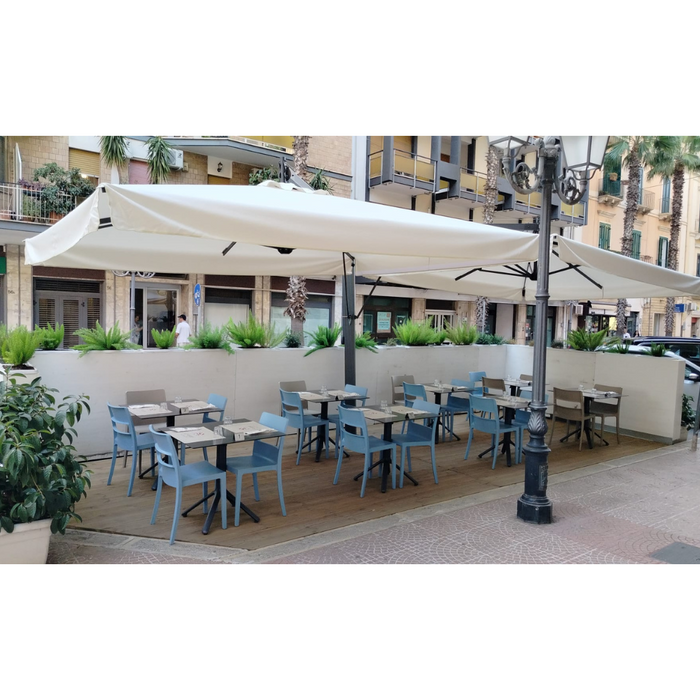 Ombrellone De Luxe Extra Bifoglio a V e a T palo antracite 4X6 mt