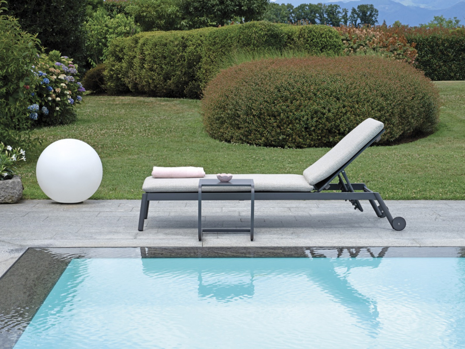 Lettino Porto Cervo con ruote Greenwood