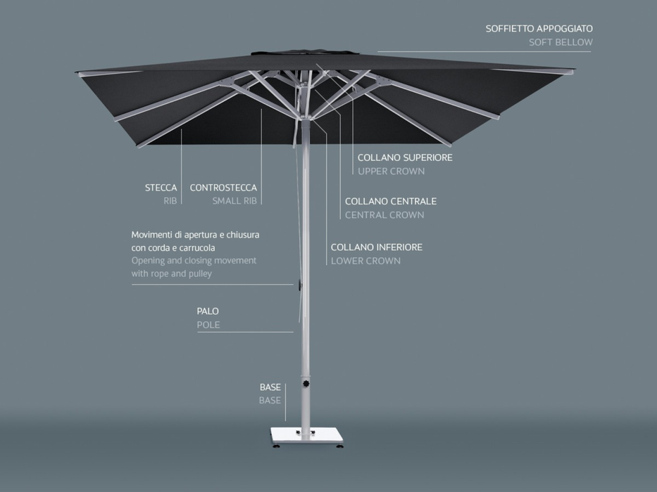 Ombrellone telescopico Jok 3,5X3,5 MT