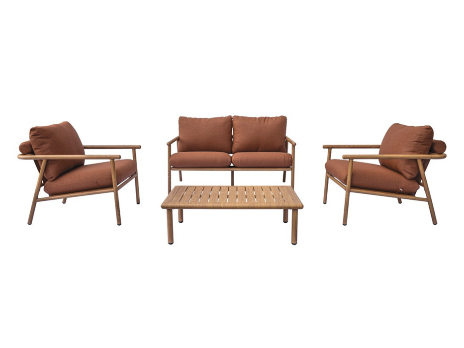 Set Cartagena alluminio effetto legno Greenwood