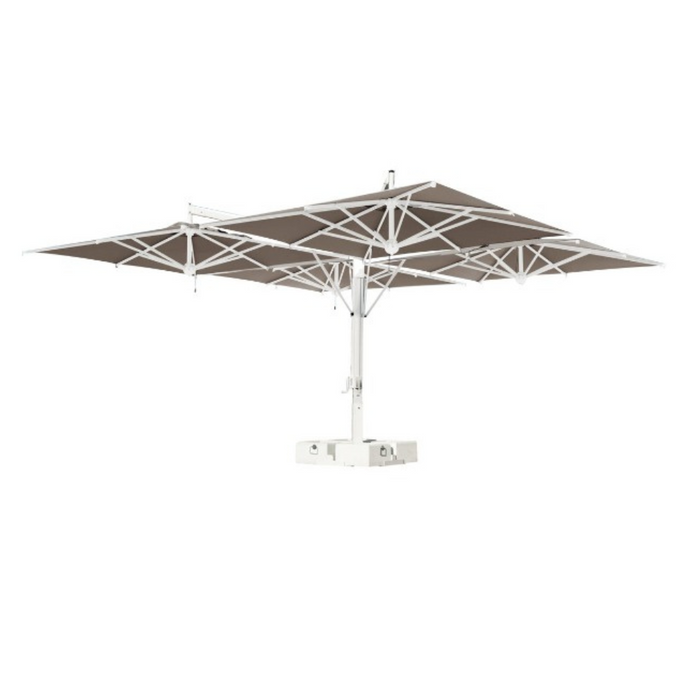 Ombrellone gigante a quattro braccia Alu Poker Starwhite 7X7 mt