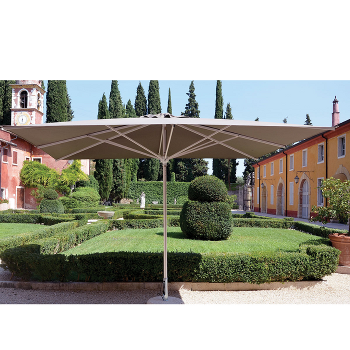 Ombrellone a palo centrale antracite e bianco Acquamarina Classic 4X4 mt