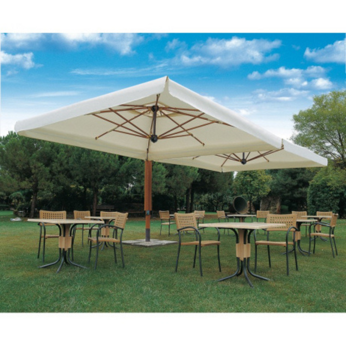 Ombrellone a doppio braccio Wood Double 3,5X7 mt