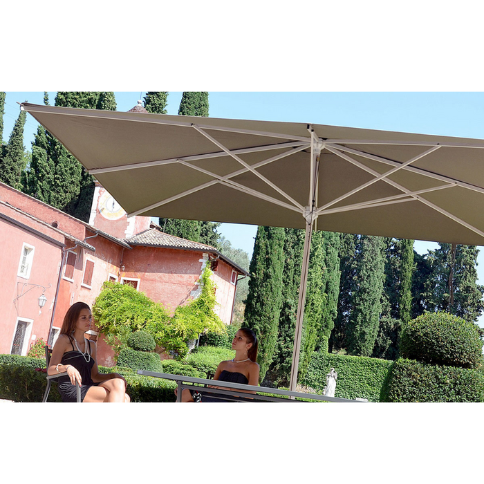 Ombrellone a palo centrale antracite e bianco Acquamarina Classic 4X4 mt