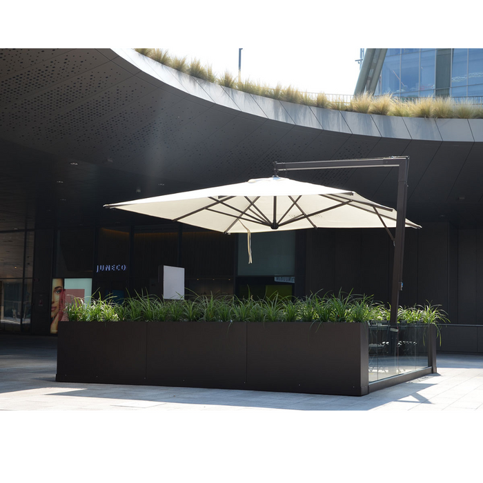Ombrellone a palo laterale bianco De Luxe Classic 3,5X3,5 mt
