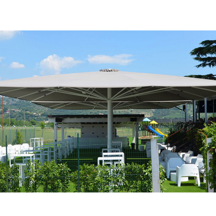 Ombrellone gigante a palo centrale bianco Titano Classic 8X8 mt