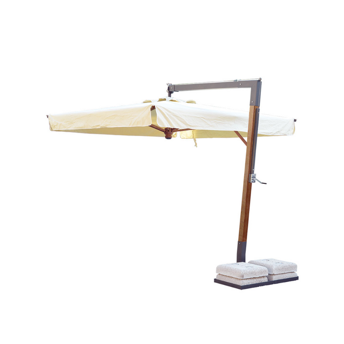 Ombrellone a palo laterale country De Luxe Wood 3X4 mt