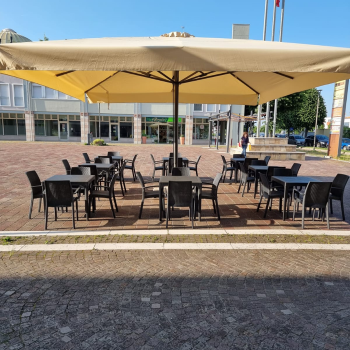 Ombrellone a palo centrale bianco Platino Basic 3X5 mt