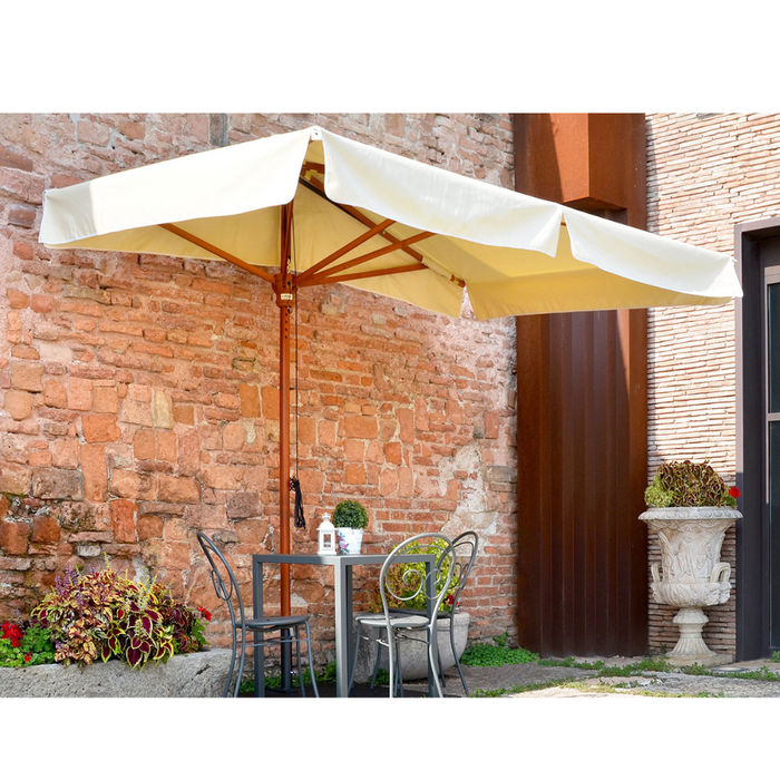 Mezzo ombrellone da parete telaio country Mezz'Ombra Wood 1,5X3 mt