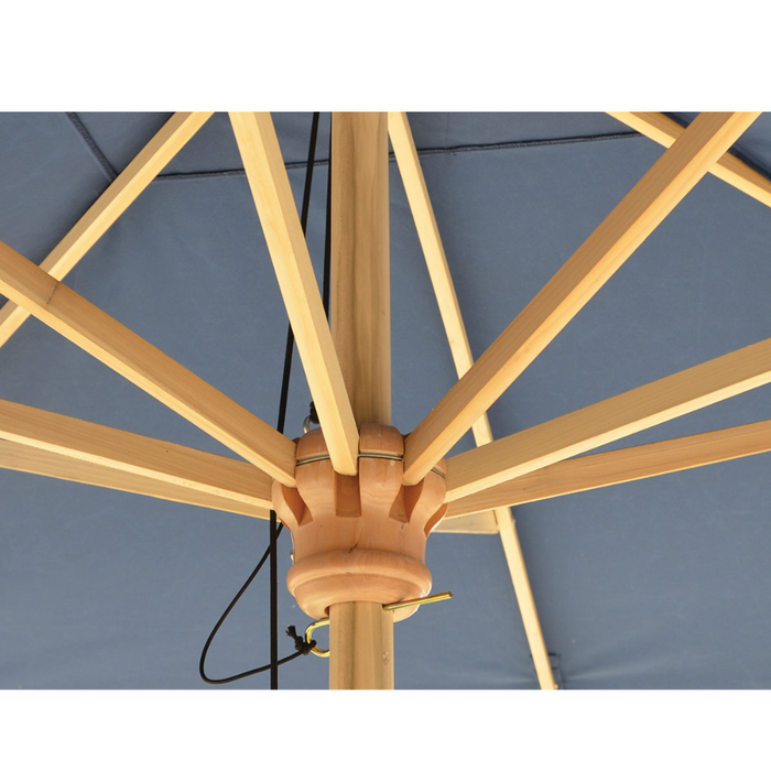Ombrellone a palo centrale summer Acquamarina Wood 3X3 mt