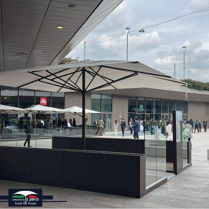 Ombrellone a palo centrale bianco Platino Medium 5X5 mt