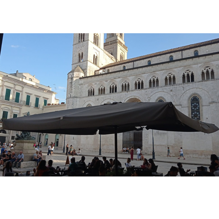 Ombrellone a palo centrale bianco Platino Superior 4X7 mt