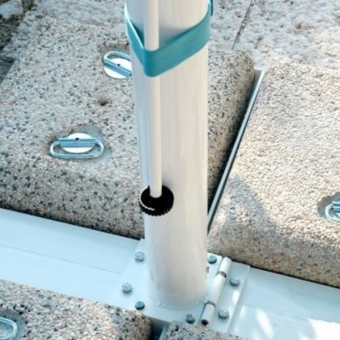 Ombrellone a palo centrale bianco Platino Superior 6,5X6,5 mt