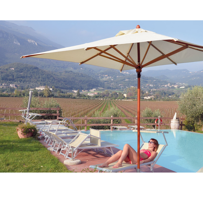Ombrellone a palo centrale country Acquamarina Wood 2X3 mt
