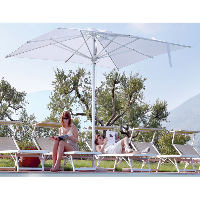 Ombrellone a palo centrale antracite e bianco Acquamarina Classic 4X4 mt