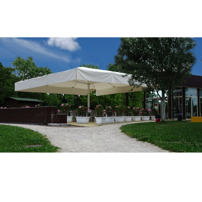 Ombrellone gigante a palo centrale bianco Titano Classic 8X8 mt