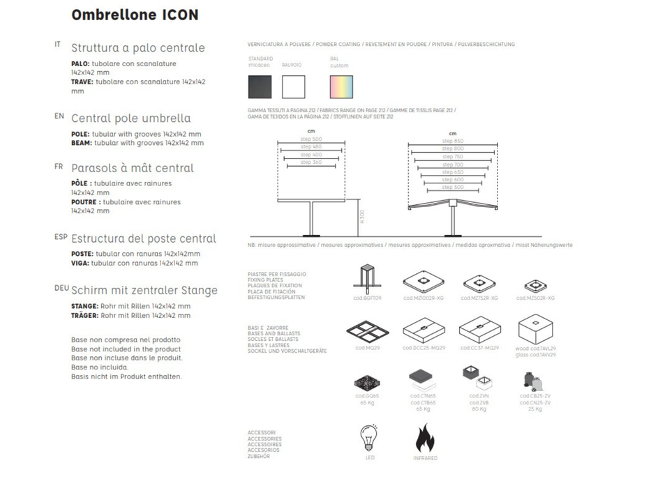 Ombrellone Icon 3,6X5 MT