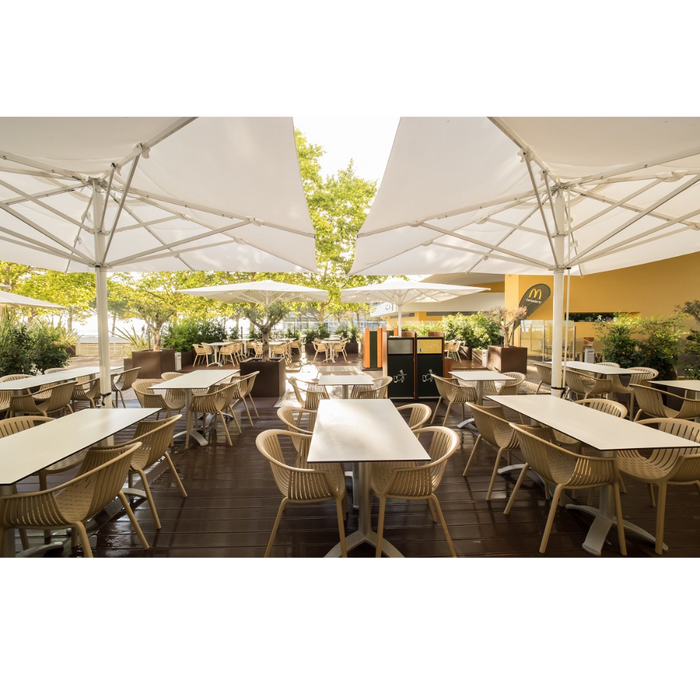 Ombrellone a palo centrale bianco Capri Starwhite 5X5 mt