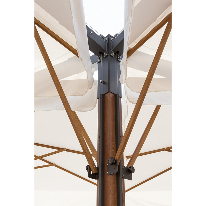 Ombrellone gigante a quattro braccia Wood Poker 6X6 mt