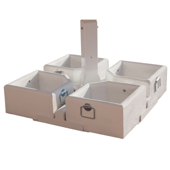 Ombrellone gigante a quattro braccia Alu Poker Starwhite 7X7 mt