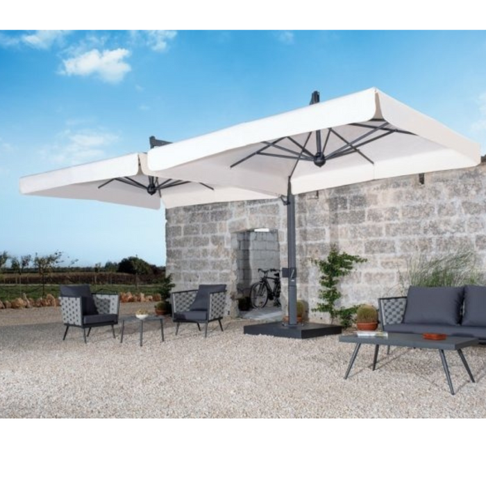 Ombrellone a doppio braccio Double Starwhite 3X6 mt